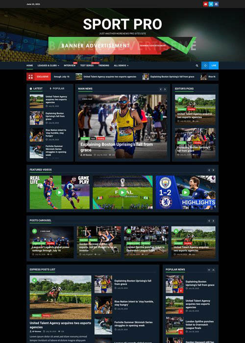 Sport Pro Starter Sites